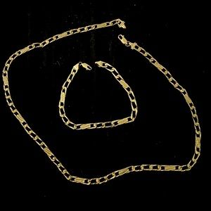 Custom gold chain with matching bracelet